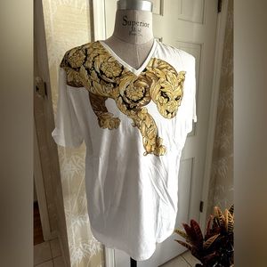 Versace Collection Gold Tiger Front / Back Tshirt, XXXL